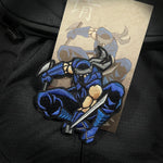 Grumpy Blue Ninja Embroidery Patch