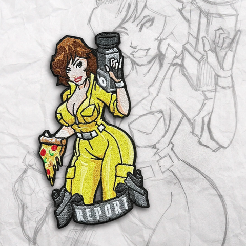 "Report" Pin up Embroidery Patch