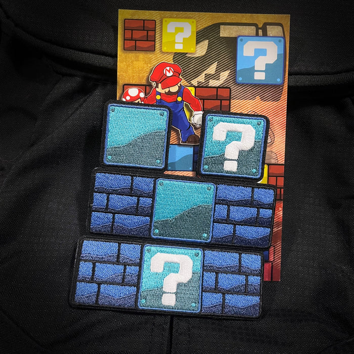 Super Grumpy Pieces Blue Embroidery Patch set