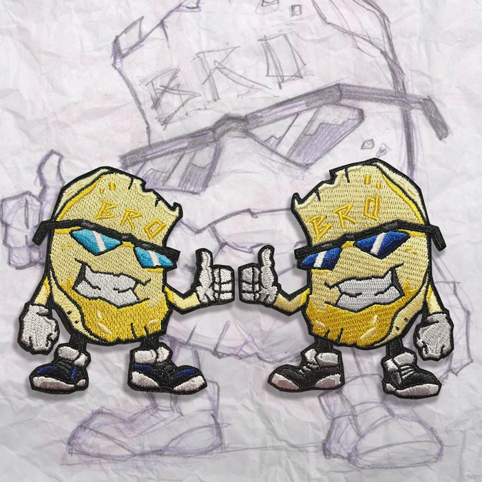 Grumpy Bro-Tato Chip Embroidery Patch set