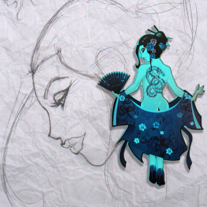 Geisha Pin Up Glow Acrylic Patch