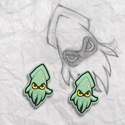 Grumpy Green Squid Pvc Patch set