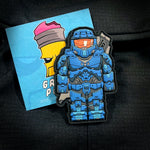 Grumpy Brick Fig Chief Red v Blue Pvc Patch set