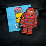 Grumpy Brick Fig Chief Red v Blue Pvc Patch set