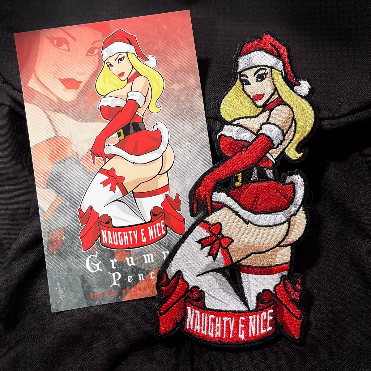Naughty & Nice Pin up Embroidery Patch