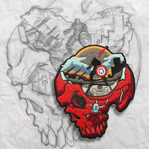 Minds Eye, Red Skull Embroidery Patch