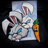 Grumpy Rabbit & Carrot Embroidery Patch set