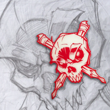 Red Skull n Pencils Glow Acrylic Patch