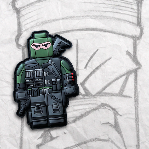 Grumpy Brick fig 'Commando' PVC Patch