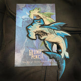 Grumpy Hammerhead Deep Blue Embroidery Patch