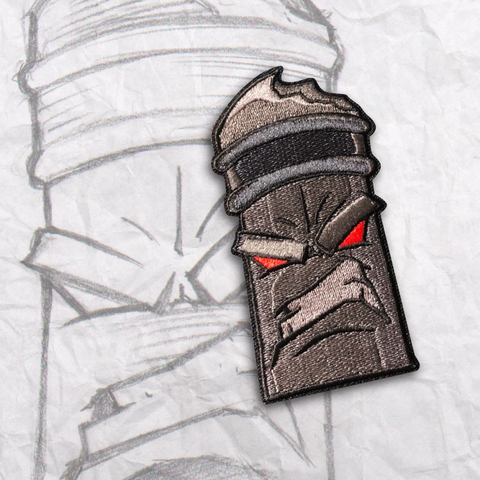 Dark Grumpy Pencil Embroidery Patch