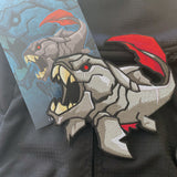 Grumpy Dunkleosteus Fish Embroidery Patch