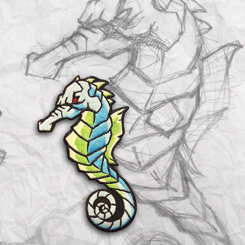 Grumpy Seahorse Embroidery Patch