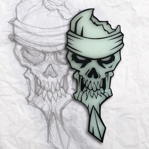Grumpy Glow Skull Pencil v1 Patch