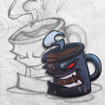 The Grumpy Mug, Dark Roast Embroidery Patch