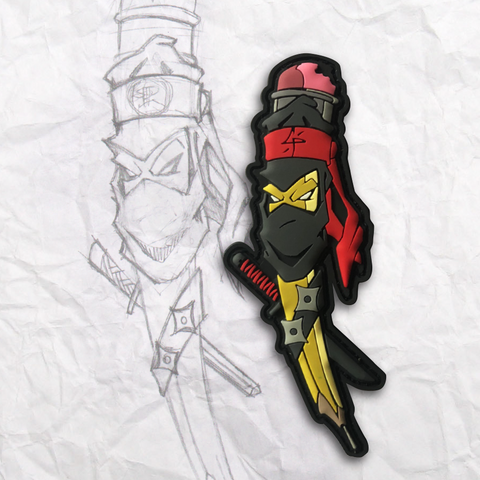 Ninja Grumpy Pencil PVC Patch