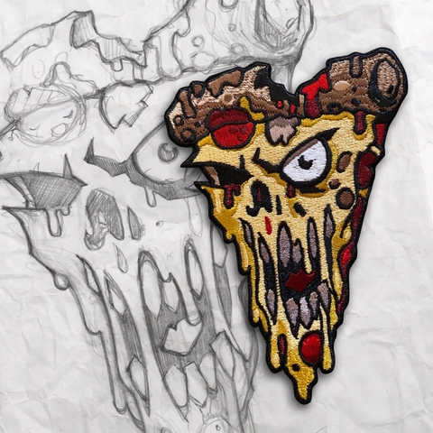 Zombie Pizza Embroidery Patch