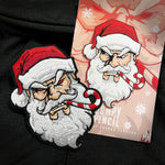 Grumpy Red Eyed Santa, Embroidery Patch