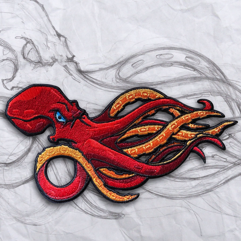 Grumpy Fire Octo Embroidery Patch