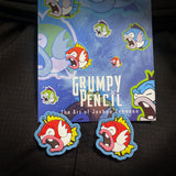 Grumpy Flying Fish, Tiny PVC Patch Set