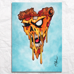 Zombie Pizza First Slice Original Artwork